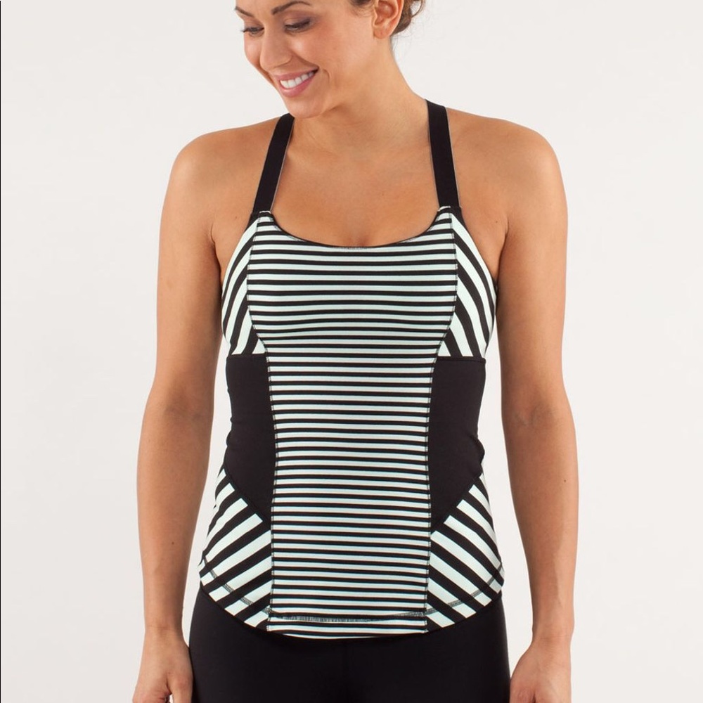 Mint green & black striped lululemon tank / cami